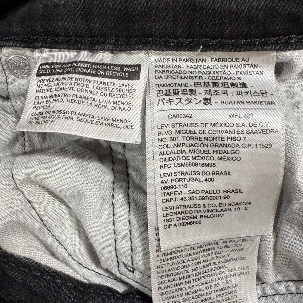 Levi's 505 Charcoal Denim Jeans men’s 36/32 - Picture 6 of 6